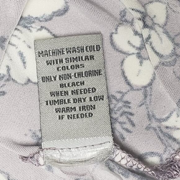 Bailey Blue Lilac Floral Maxi Dress Size L Asymmetrical Neckline Ruffle Stretch - Picture 11 of 11